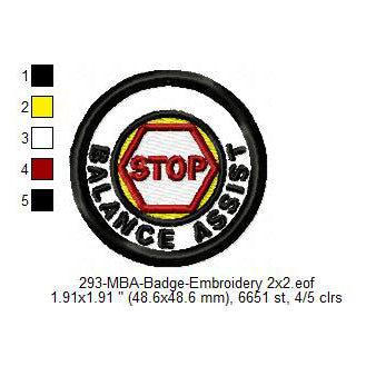 Balance Assist Merit Adulting Badge Machine Embroidery Digitized Design Files