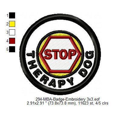 Therapy Dog Merit Adulting Badge Machine Embroidery Digitized Design Files