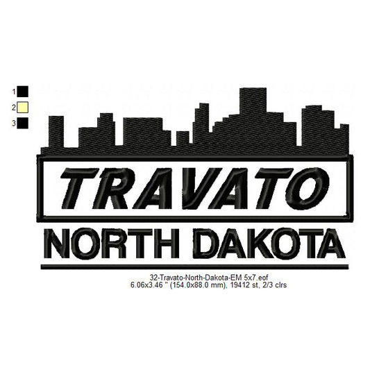 Travato North Dakota State Designs Machine Embroidery Digitized Design Files