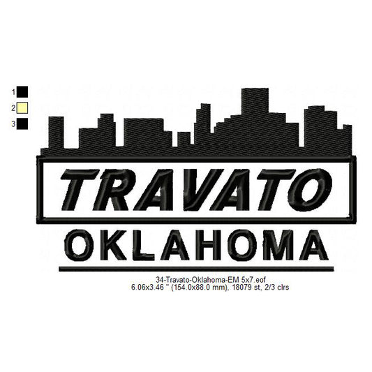 Travato Oklahoma State Designs Machine Embroidery Digitized Design Files