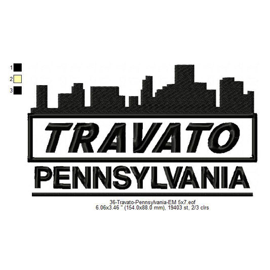 Travato Pennsylvania State Designs Machine Embroidery Digitized Design Files