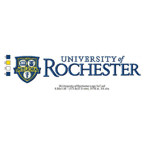 University of Rochester Logo Machine Embroidery Digitized Design Files ...