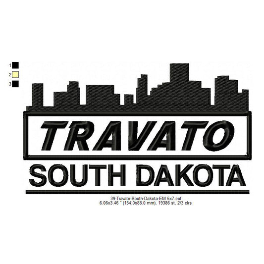 Travato South Dakota State Designs Machine Embroidery Digitized Design Files