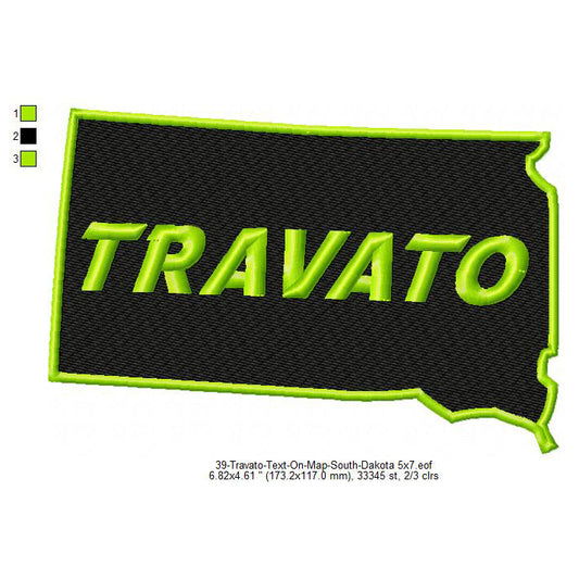 Travato South Dakota State Map Designs Machine Embroidery Digitized Design Files