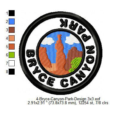 Bryce Canyon National Park Merit Adulting Badge Machine Embroidery Digitized Design Files