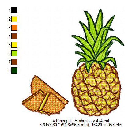 Pineapple Lace Swirl Pattern Patch Machine Embroidery Digitized Design Files