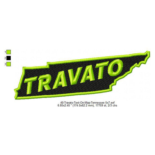 Travato Tennessee State Map Designs Machine Embroidery Digitized Design Files