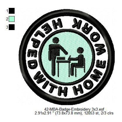 Helped with Homework Merit Adulting Badge Machine Embroidery Digitized Design Files