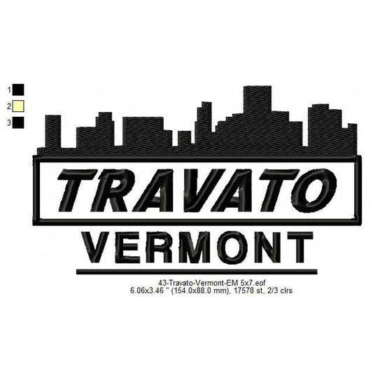 Travato Vermont State Designs Machine Embroidery Digitized Design Files