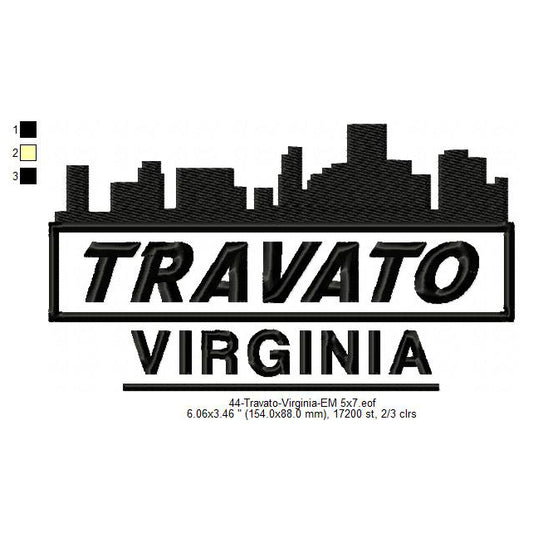 Travato Virginia State Designs Machine Embroidery Digitized Design Files