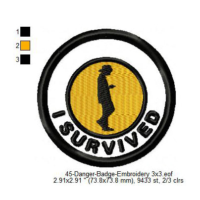 I Survived Merit Adulting Badge Machine Embroidery Digitized Design Files