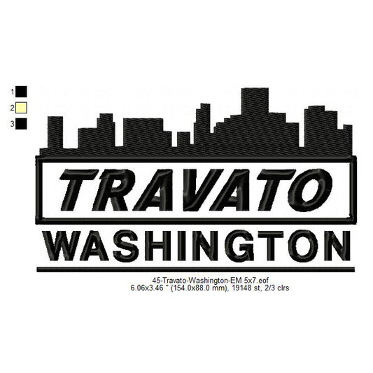 Travato Washington State Designs Machine Embroidery Digitized Design Files