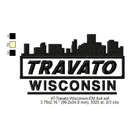 Travato Wisconsin State Designs Machine Embroidery Digitized Design Files