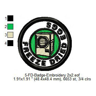Freeze Dried Eggs Merit Adulting Badge Machine Embroidery Digitized Design Files