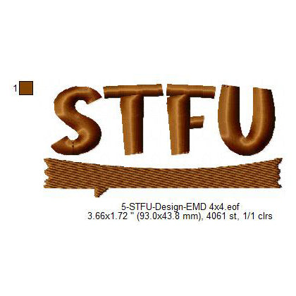 STFU On Tree Branch Machine Embroidery Digitized Design Files