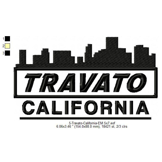 Travato California State Designs Machine Embroidery Digitized Design Files