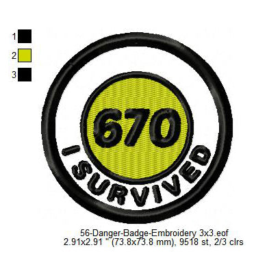 I Survived 670 Merit Adulting Badge Machine Embroidery Digitized Design Files