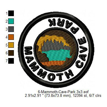 Mammoth Cave Park Merit Badge Machine Embroidery Digitized Design Files