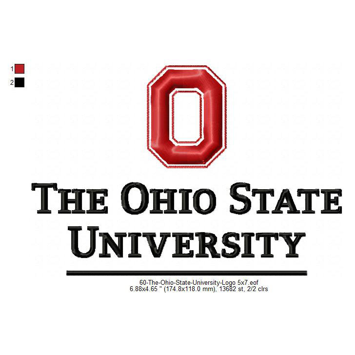 The Ohio State University Logo Machine Embroidery Digitized Design Fil ...