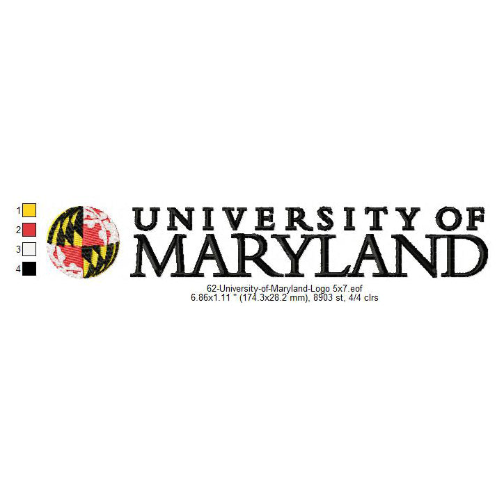 University of Maryland Logo Machine Embroidery Digitized Design Files ...