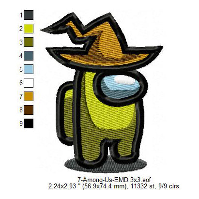 Cow Boy Hunter Wizard Among Us Machine Embroidery Digitized Design Files