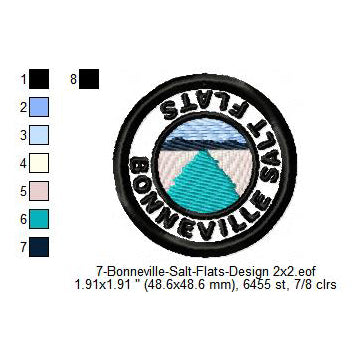 Bonneville Salt Flats Merit Adulting Badge Machine Embroidery Digitized Design Files