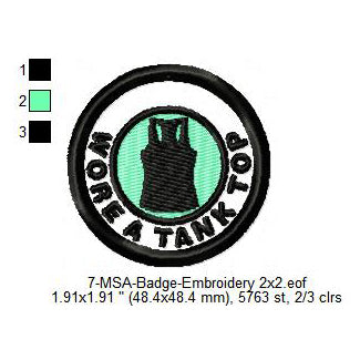 Wore A Tank Top Mormon Merit Adulting Badge Machine Embroidery Digitized Design Files