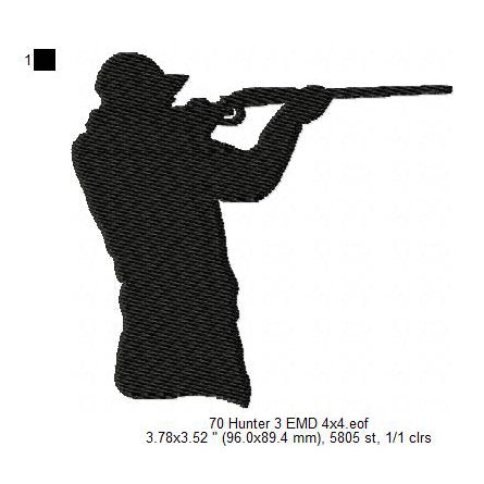 Hunter Silhouette Machine Embroidery Digitized Design Files