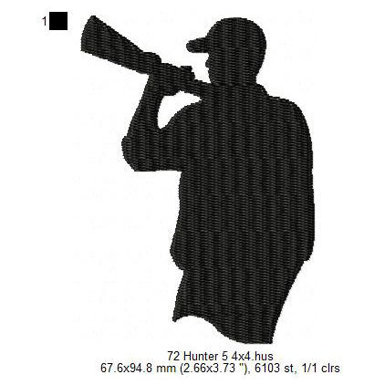 Hunter Silhouette Machine Embroidery Digitized Design Files