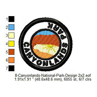 Canyonlands National Park Merit Adulting Badge Machine Embroidery Digitized Design Files