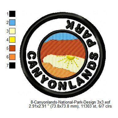 Canyonlands National Park Merit Adulting Badge Machine Embroidery Digitized Design Files