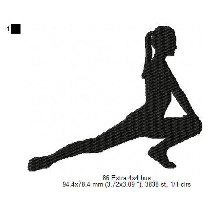 Stretching Exercise Silhouette Machine Embroidery Digitized Design Files