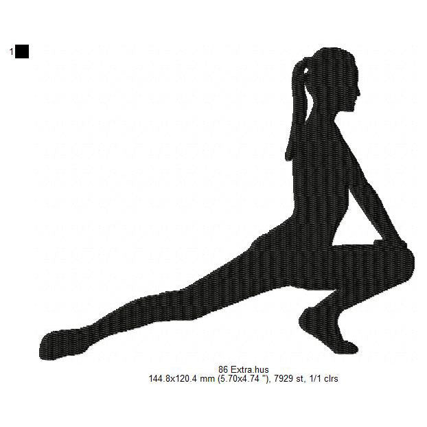 Stretching Exercise Silhouette Machine Embroidery Digitized Design Files