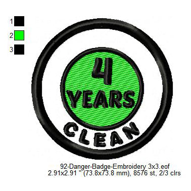 Clean 4 Years Merit Adulting Badge Machine Embroidery Digitized Design Files