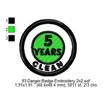 Clean 5 Years Merit Adulting Badge Machine Embroidery Digitized Design Files