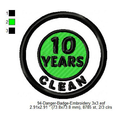 Clean 10 Years Merit Adulting Badge Machine Embroidery Digitized Design Files