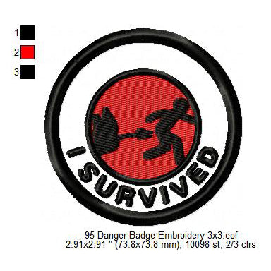 I Survived Goose Duck Merit Adulting Badge Machine Embroidery Digitized Design Files