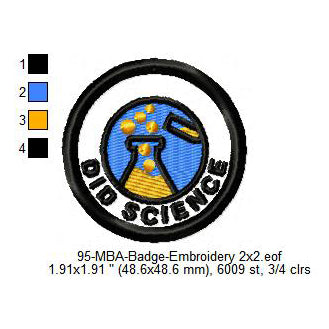 Did Science Merit Adulting Badge Machine Embroidery Digitized Design Files