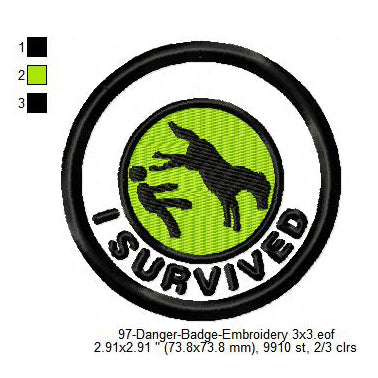 I Survived Horse Merit Adulting Badge Machine Embroidery Digitized Design Files