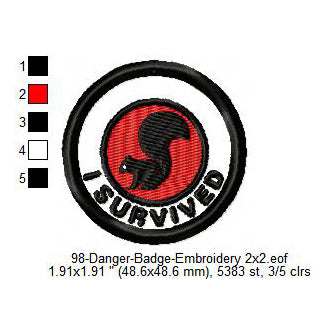 I Survived Squirrel Merit Adulting Badge Machine Embroidery Digitized Design Files