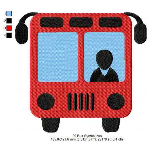 Bus Machine Embroidery Digitized Design Files