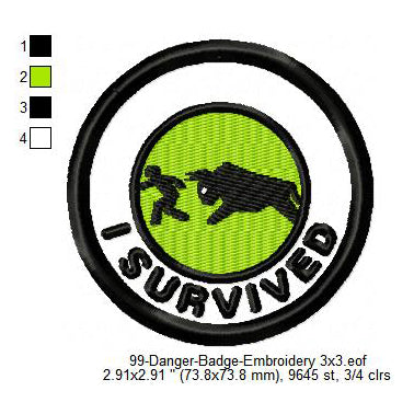 I Survived Bull Cow Merit Adulting Badge Machine Embroidery Digitized Design Files