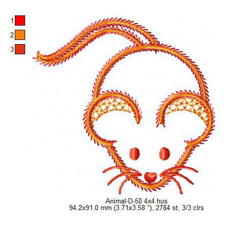 Mouse Mice Animal Machine Embroidery Digitized Design Files