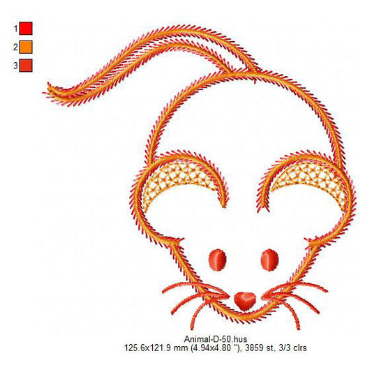 Mouse Mice Animal Machine Embroidery Digitized Design Files