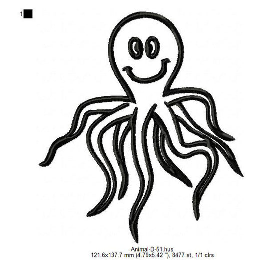 Octopus Sea Creatures Animal Machine Embroidery Digitized Design Files