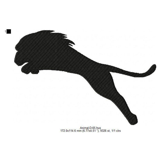 Lion Wild Animal Silhouette Machine Embroidery Digitized Design Files