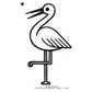 Bird Flamingo Animal Line Art Machine Embroidery Digitized Design Files