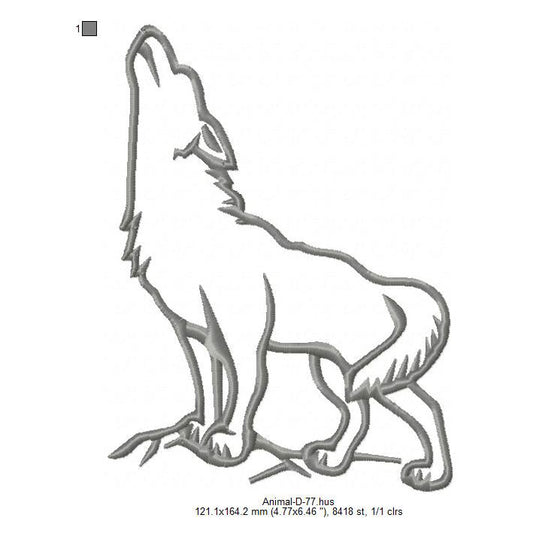 Wolf Wild Animal Line Art Machine Embroidery Digitized Design Files