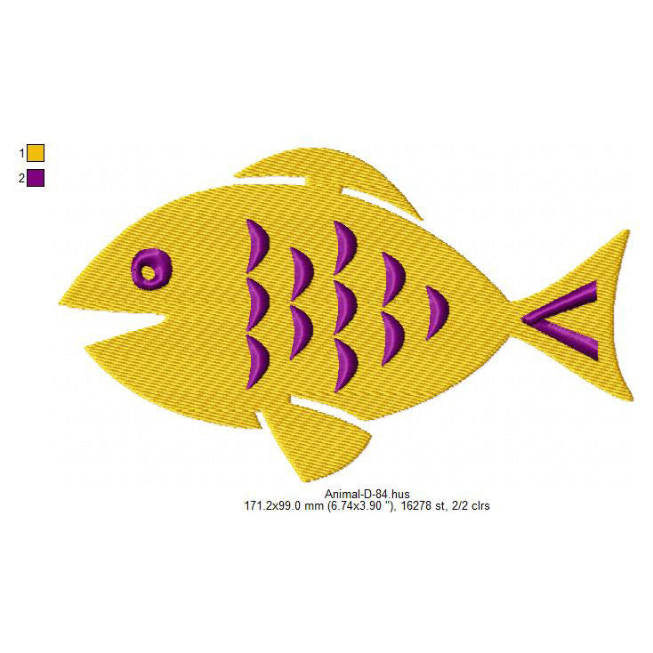 Fish Sea Creature Machine Embroidery Digitized Design Files – Ten ...