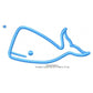 Whale Outline Line Art Fish Sea Creature Machine Embroidery Digitized Design Files